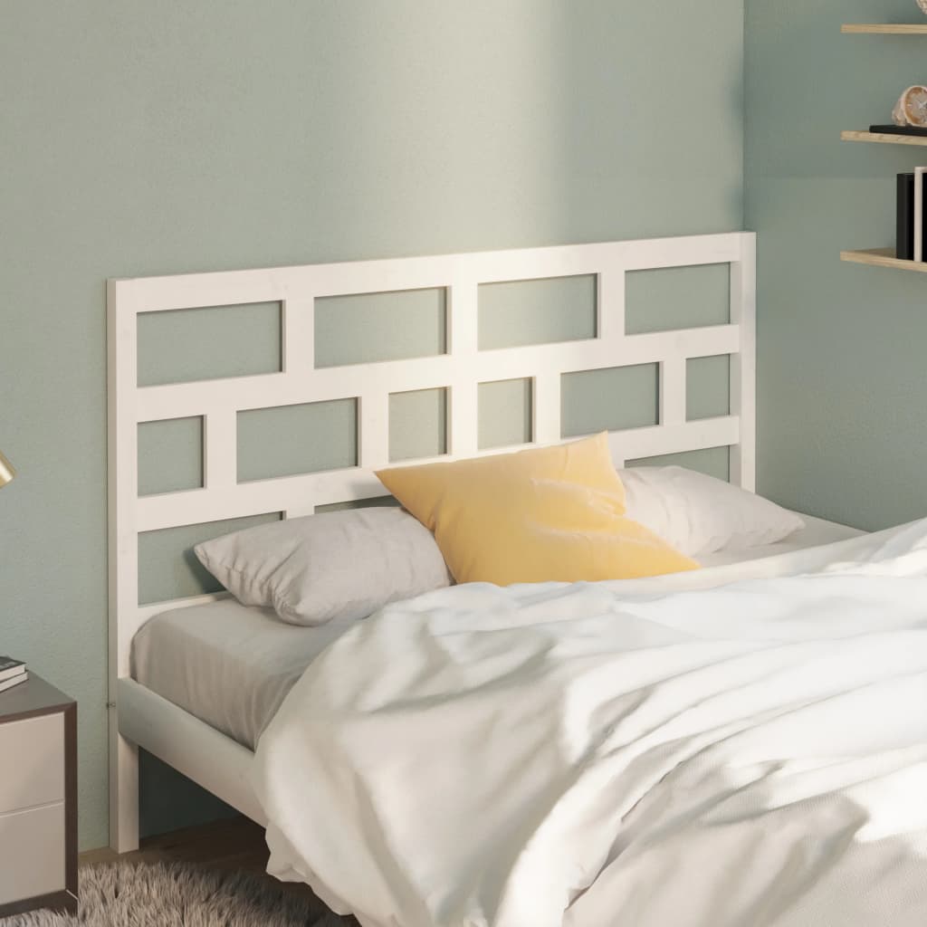 vidaXL Tăblie de pat, alb, 156x4x100 cm, lemn masiv de pin