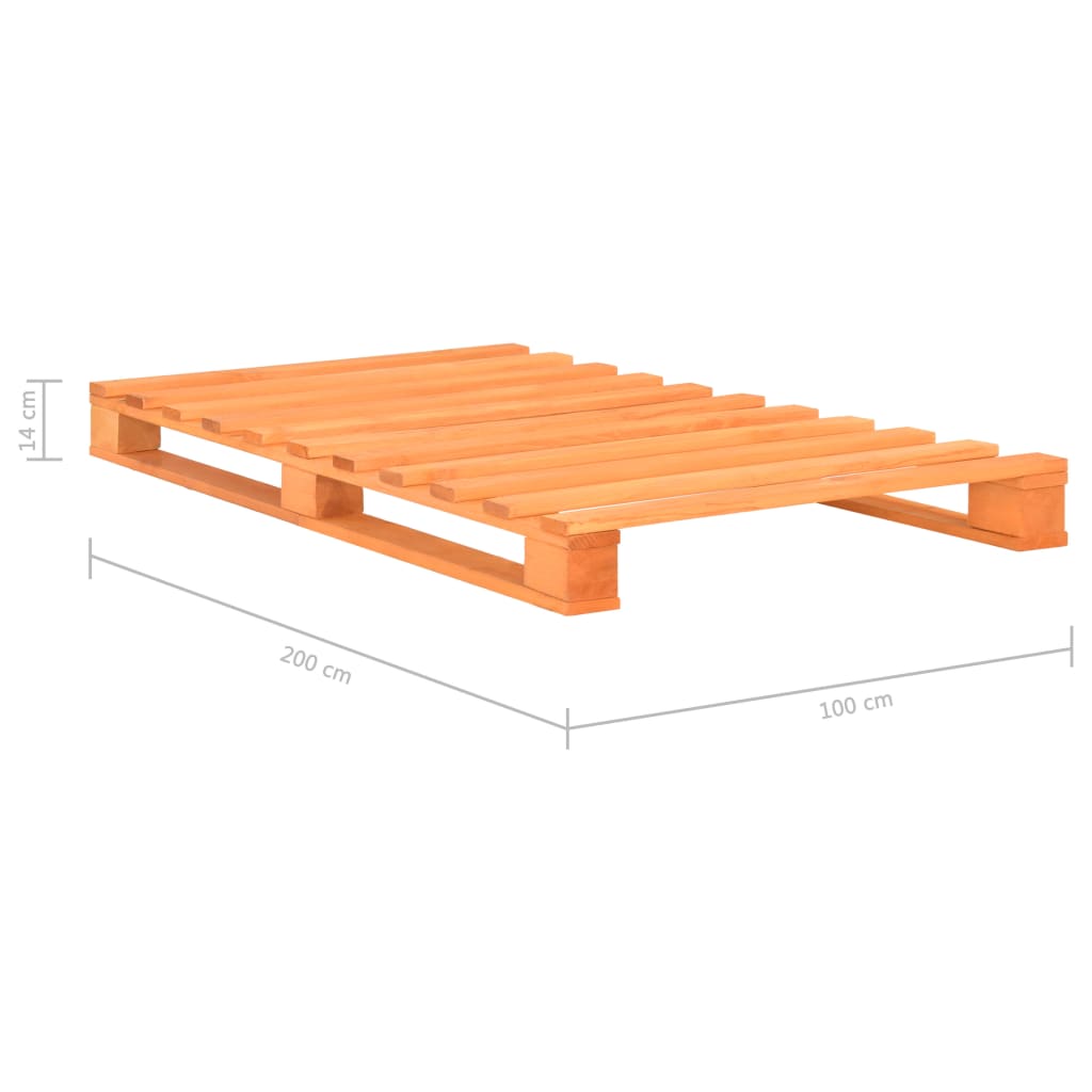 vidaXL Cadru de pat din paleți, maro, 100x200 cm, lemn masiv pin