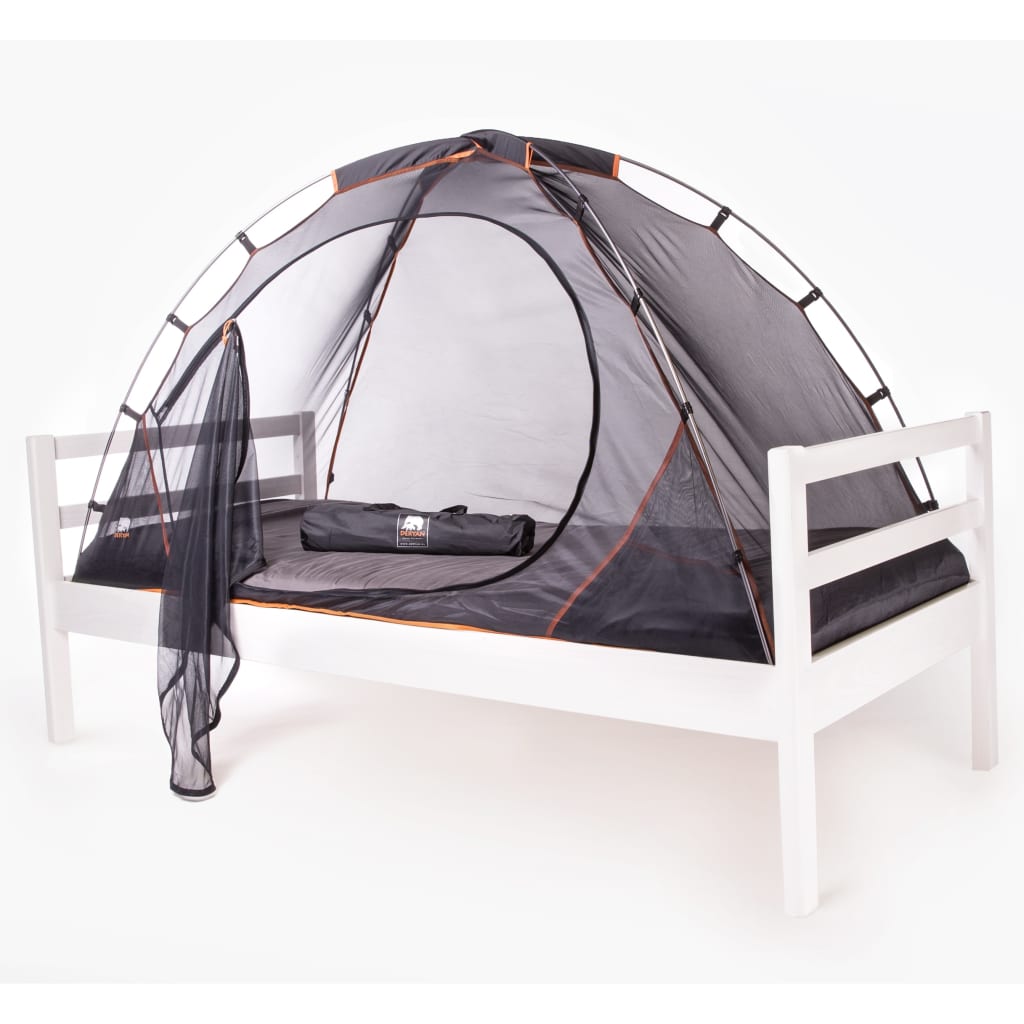 DERYAN Cort pentru pat cu plasă anti-țânțari, negru, 200x90x110 cm