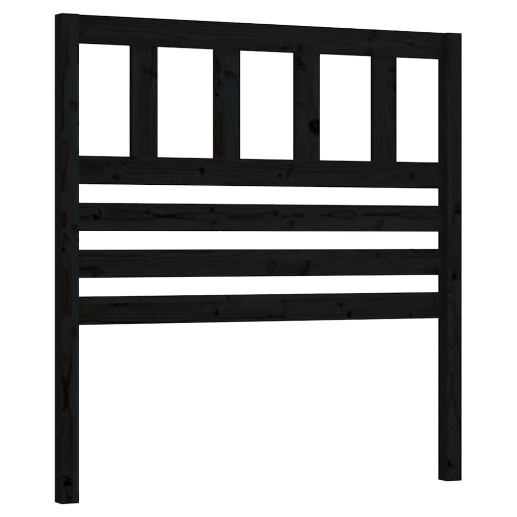 vidaXL Tăblie de pat, negru, 81x4x100 cm, lemn masiv de pin