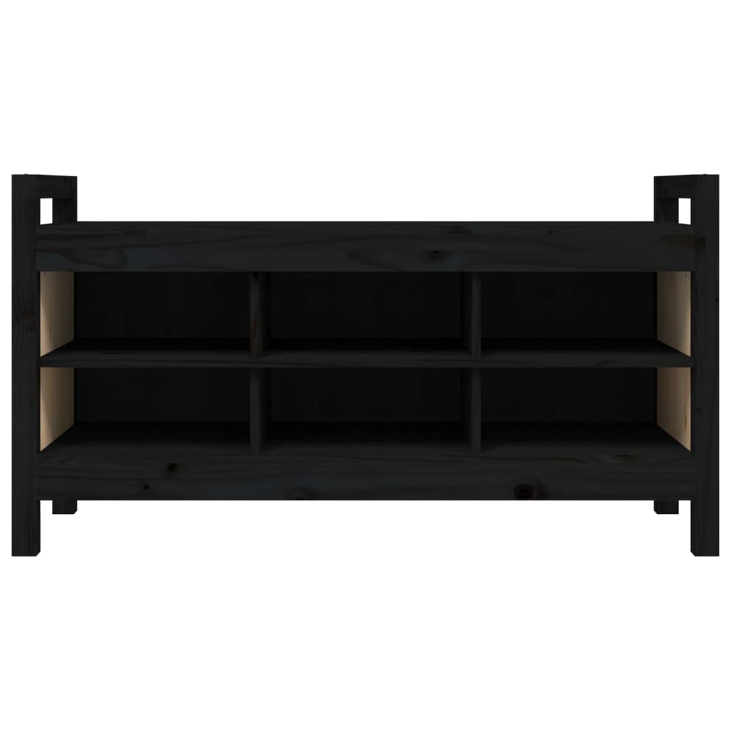 vidaXL Bancă de hol, negru, 110x40x60 cm, lemn masiv de pin