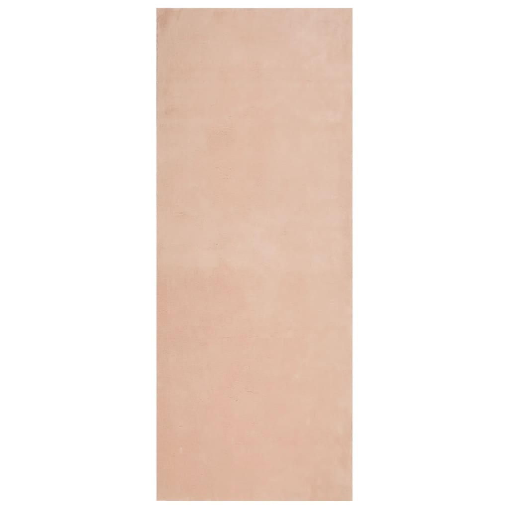 vidaXL Covor HUARTE, fir scurt, moale și lavabil, roz pudră, 80x200 cm