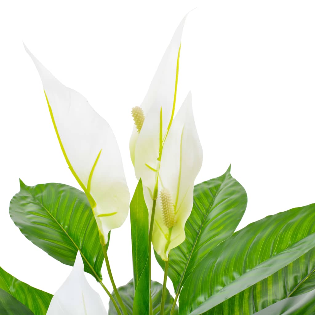 vidaXL Plantă artificială Anthurium cu ghiveci, alb, 115 cm