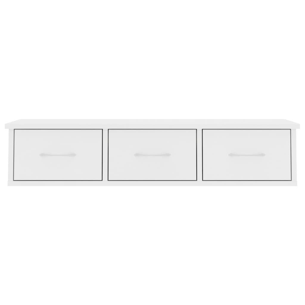 vidaXL Raft de perete cu sertare, alb, 88x26x18,5 cm, PAL