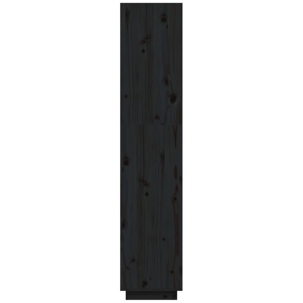 vidaXL Bibliotecă/Separator cameră negru 40x35x167 cm lemn masiv pin