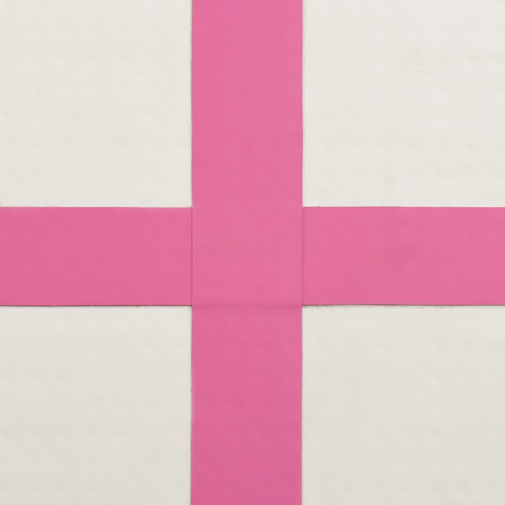 vidaXL Saltea gimnastică gonflabilă cu pompă roz 300x100x20 cm PVC