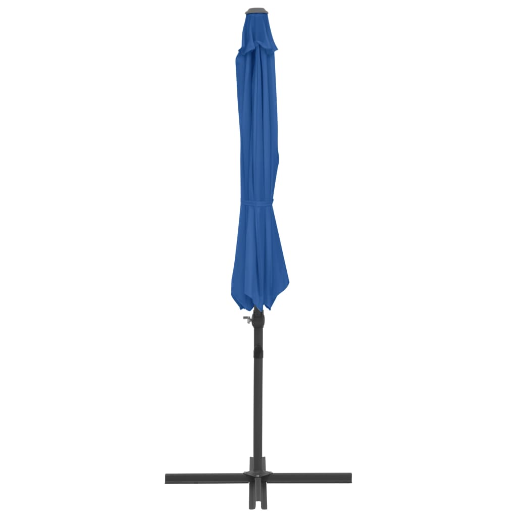 vidaXL Umbrelă în consolă cu stâlp din oțel, albastru azuriu, 300 cm