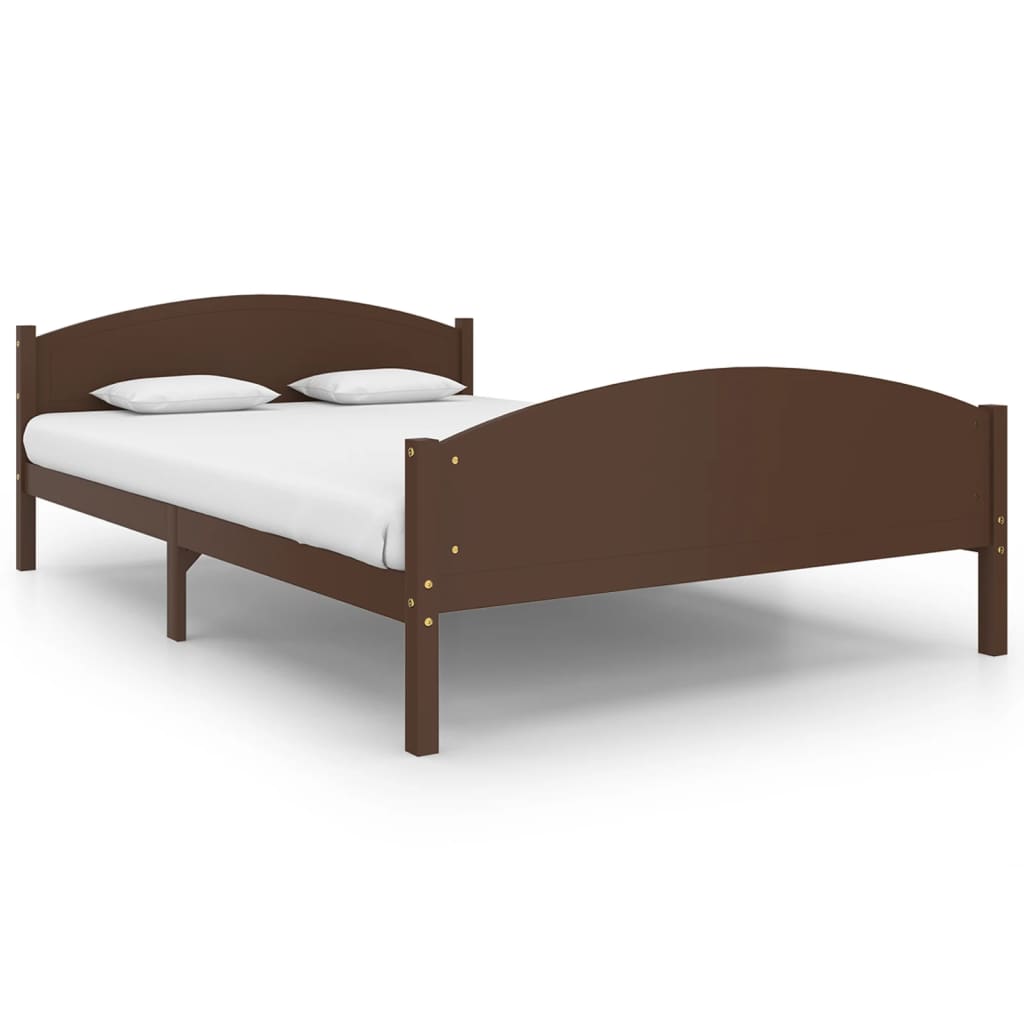 vidaXL Cadru de pat, maro închis, 160x200 cm, lemn masiv de pin