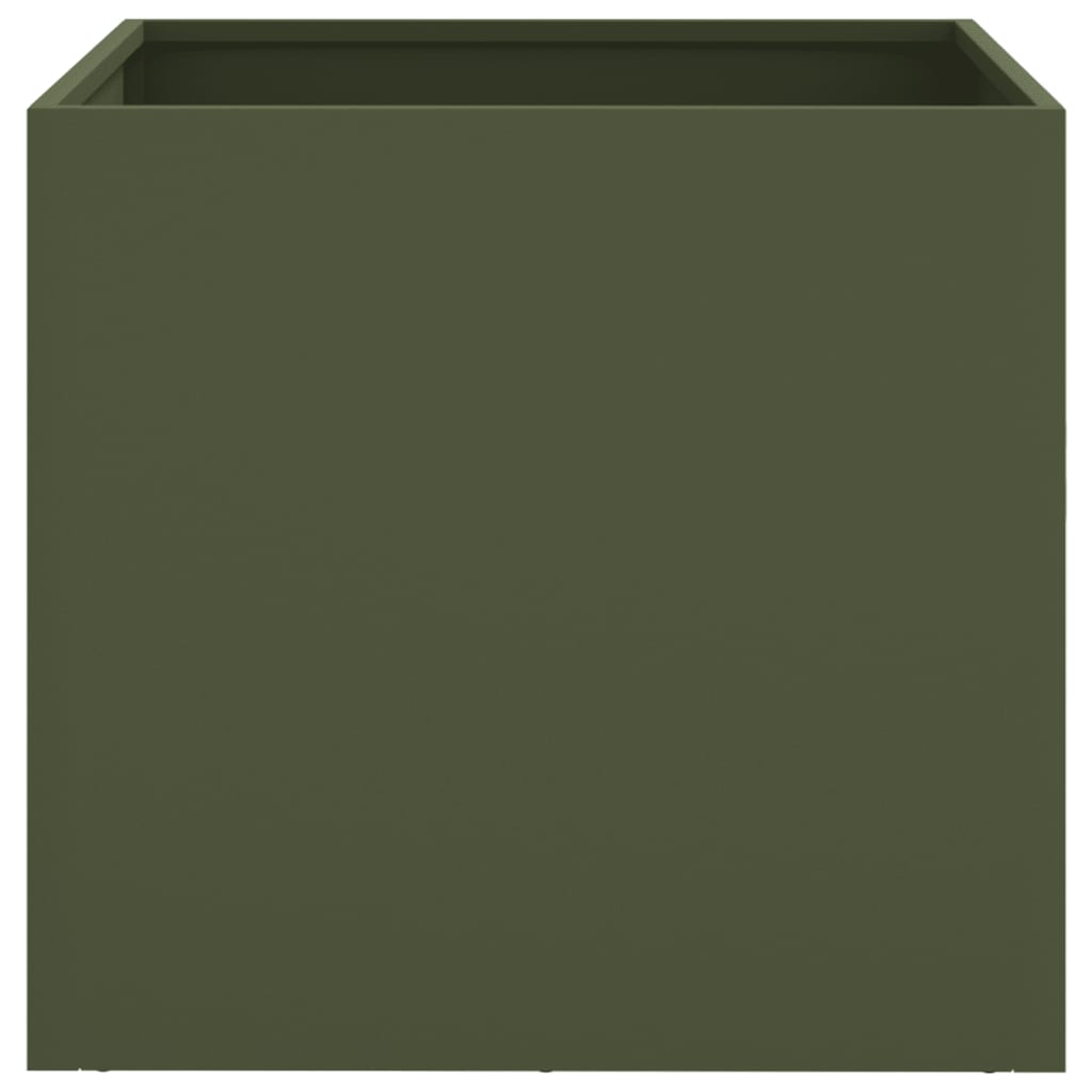 vidaXL Jardinieră, verde măsliniu, 49x47x46 cm, oțel laminat la rece