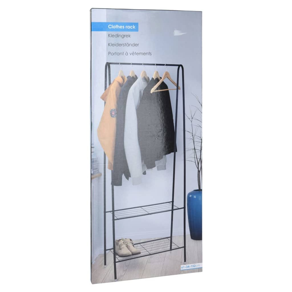 Storage solutions Suport de îmbrăcăminte, 2 rafturi, 61x34x152 cm