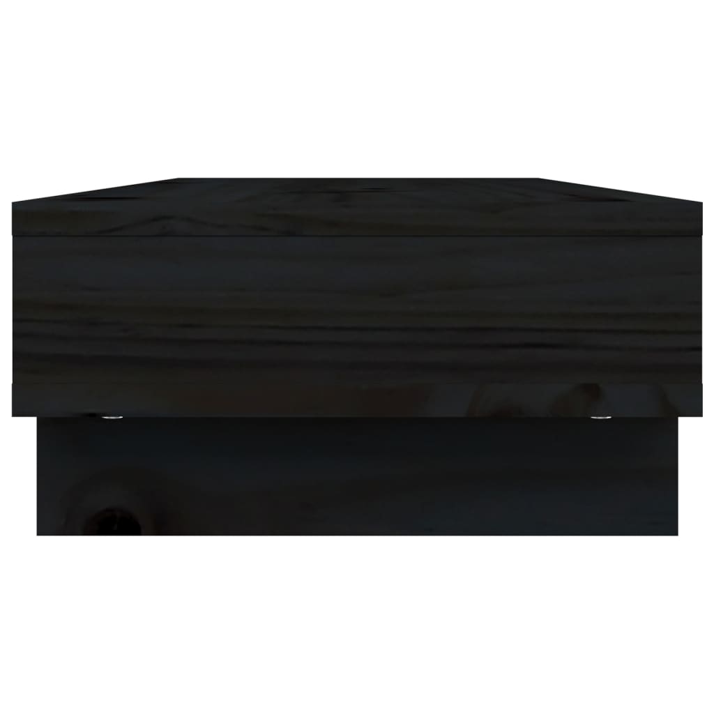 vidaXL Suport pentru monitor, negru, 60x27x14 cm, lemn masiv de pin