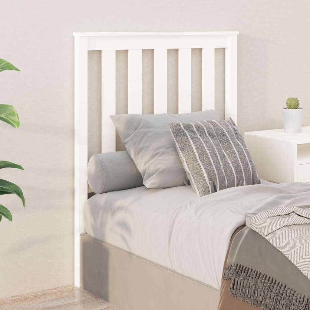 vidaXL Tăblie de pat, alb, 81x6x101 cm, lemn masiv de pin