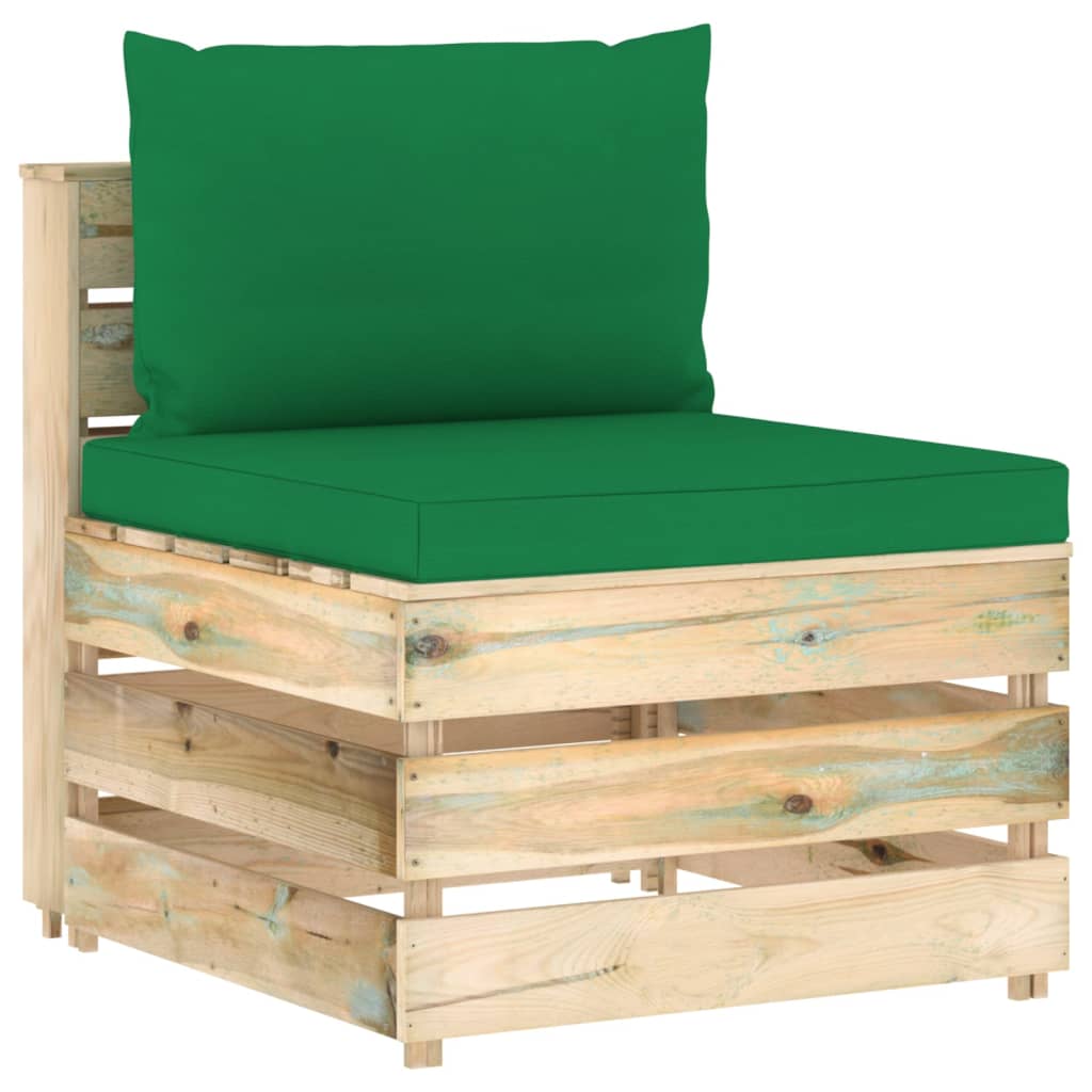 vidaXL Set mobilier de grădină cu perne, 5 piese, lemn verde tratat