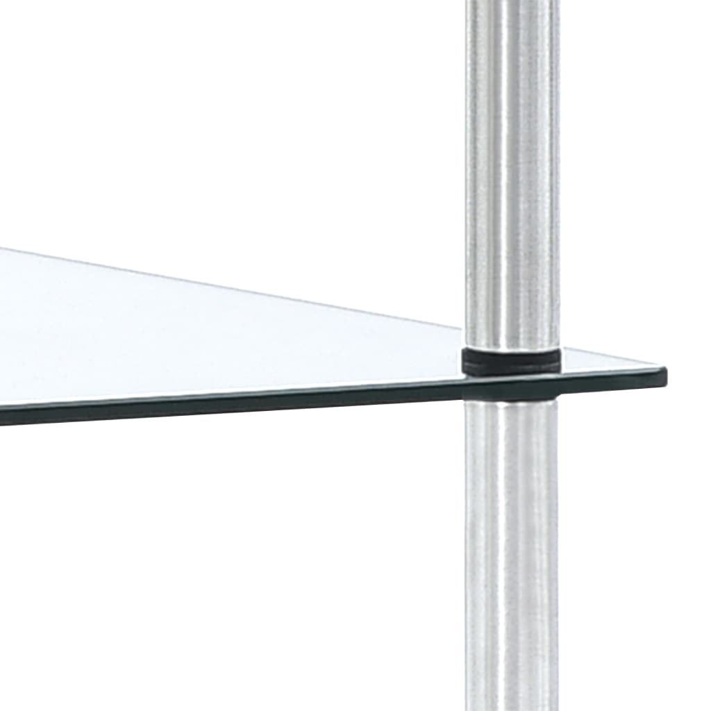vidaXL Raft cu 5 niveluri transparent, 40x40x130 cm, sticlă securizată
