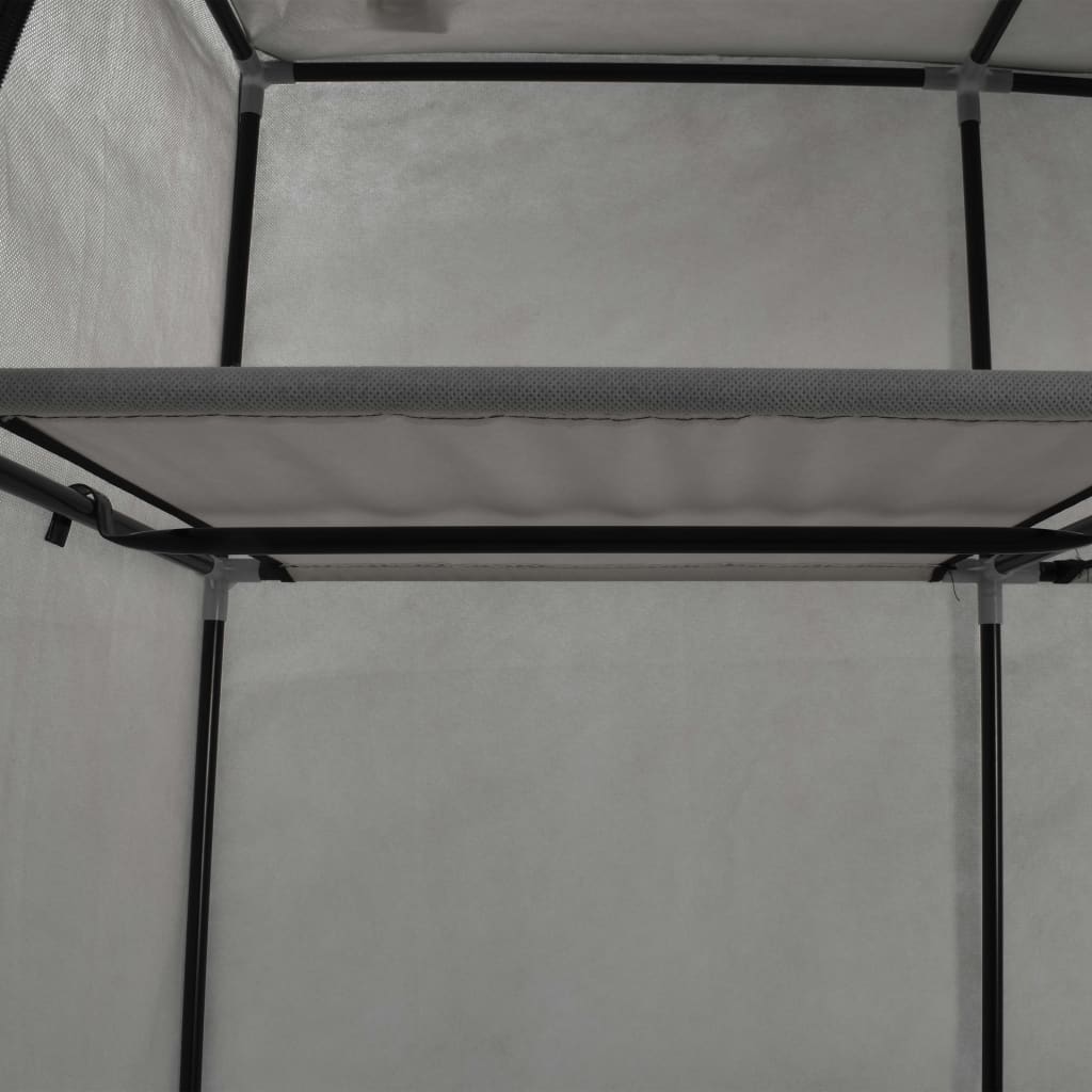 vidaXL Șifonier cu bare și compartimente, gri, 150x45x175 cm, textil