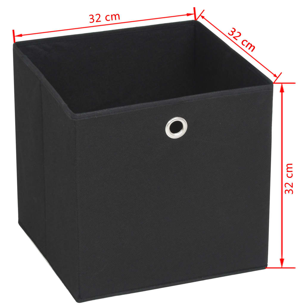 vidaXL Cutii de depozitare, 4 buc., negru 32x32x32 cm material nețesut