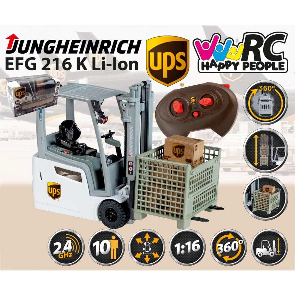 UPS Stivuitor de jucărie RC „Jungheinrich” 1:13
