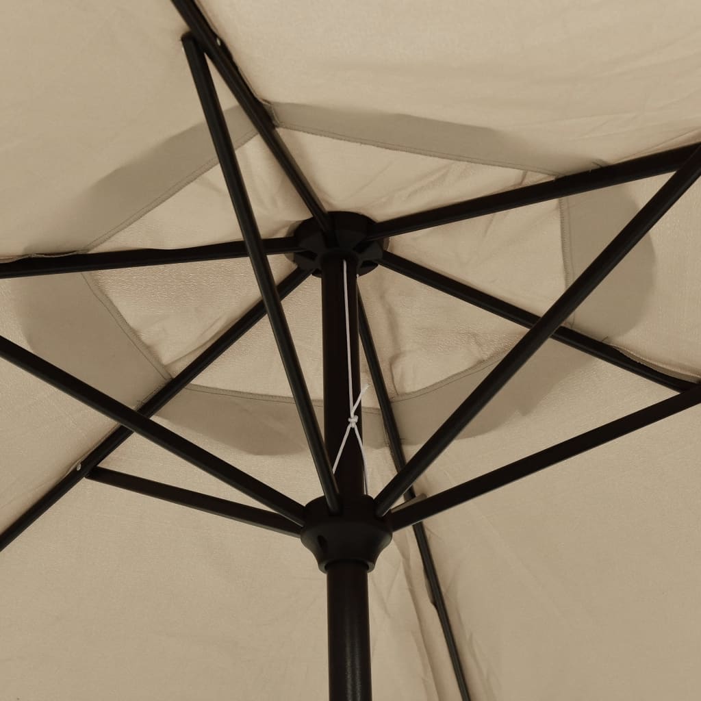 vidaXL Umbrelă de soare, gri taupe, 200 x 224 cm, aluminiu