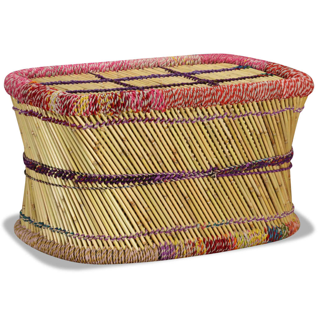 vidaXL Măsuță de cafea cu detalii chindi, multicolor, bambus