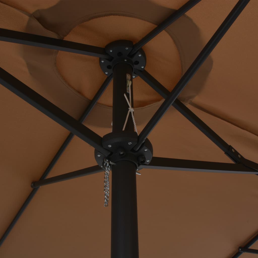 vidaXL Umbrelă soare exterior cu stâlp aluminiu gri taupe 460x270 cm