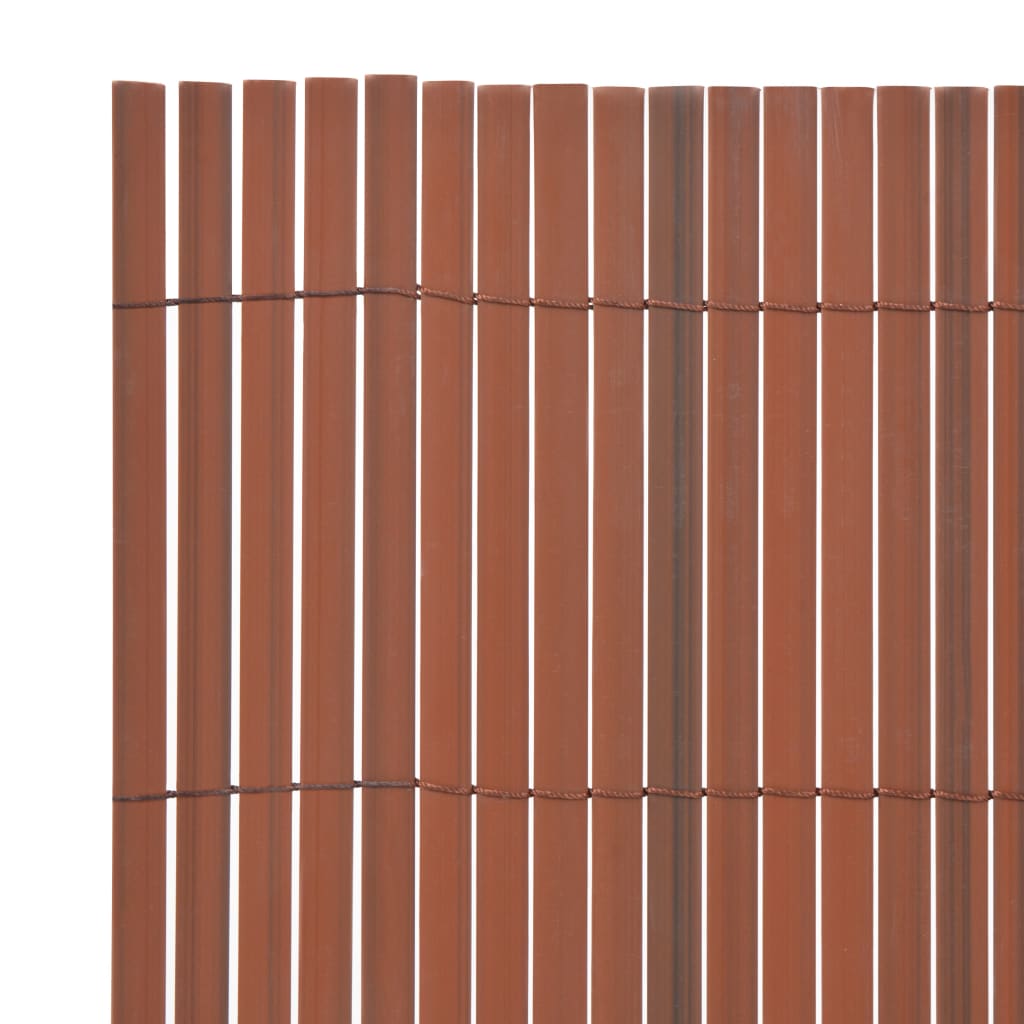 vidaXL Gard de grădină cu două fețe, maro, 90 x 300 cm, PVC