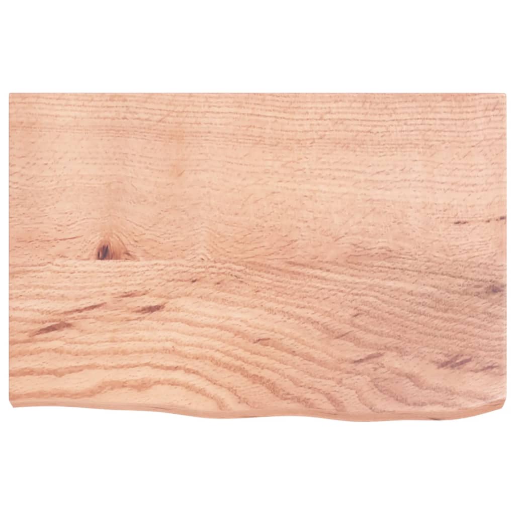 vidaXL Blat de masă maro 60x40x(2-4) cm, lemn masiv stejar tratat