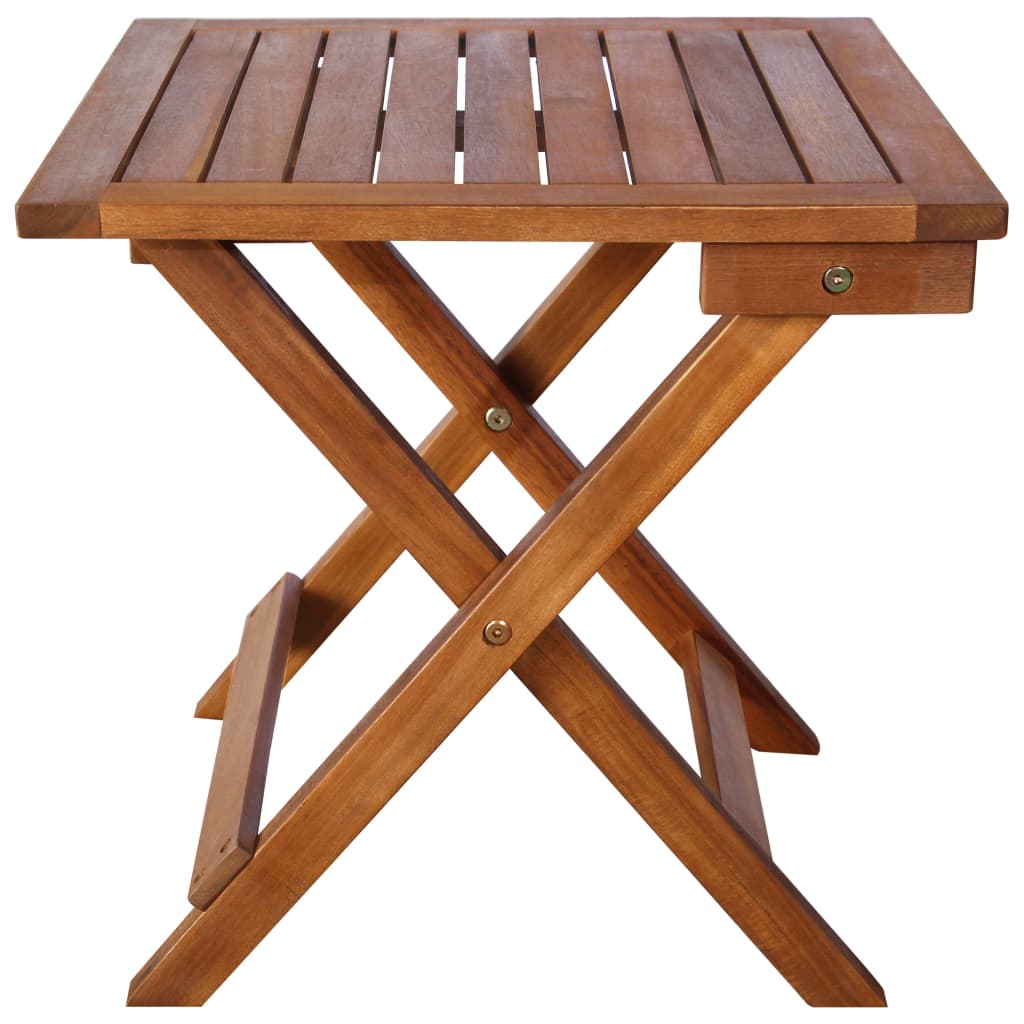 vidaXL Șezlonguri, 2 buc., cu masă și perne, lemn masiv de acacia