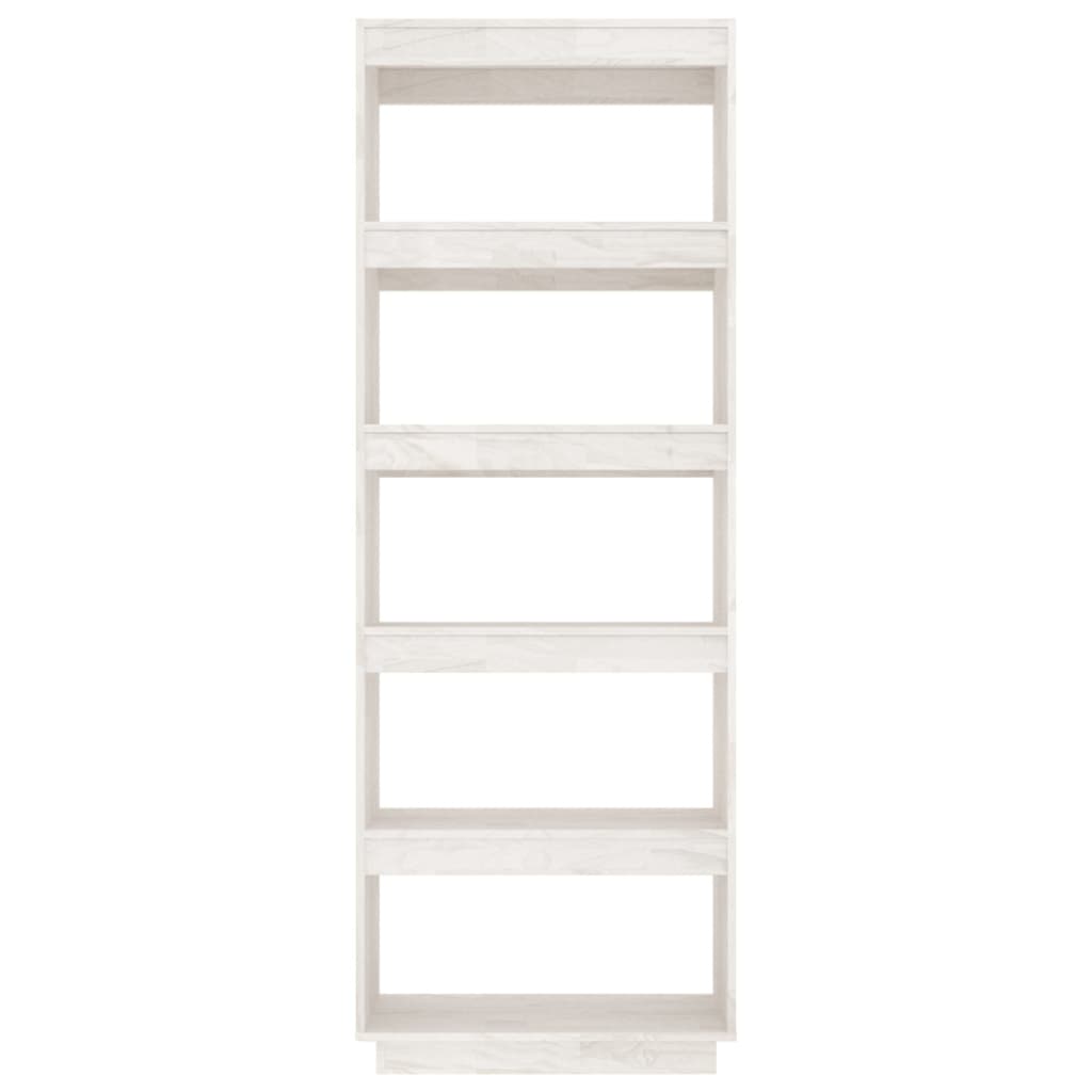 vidaXL Bibliotecă/Separator cameră, alb, 60x35x167 cm, lemn masiv pin