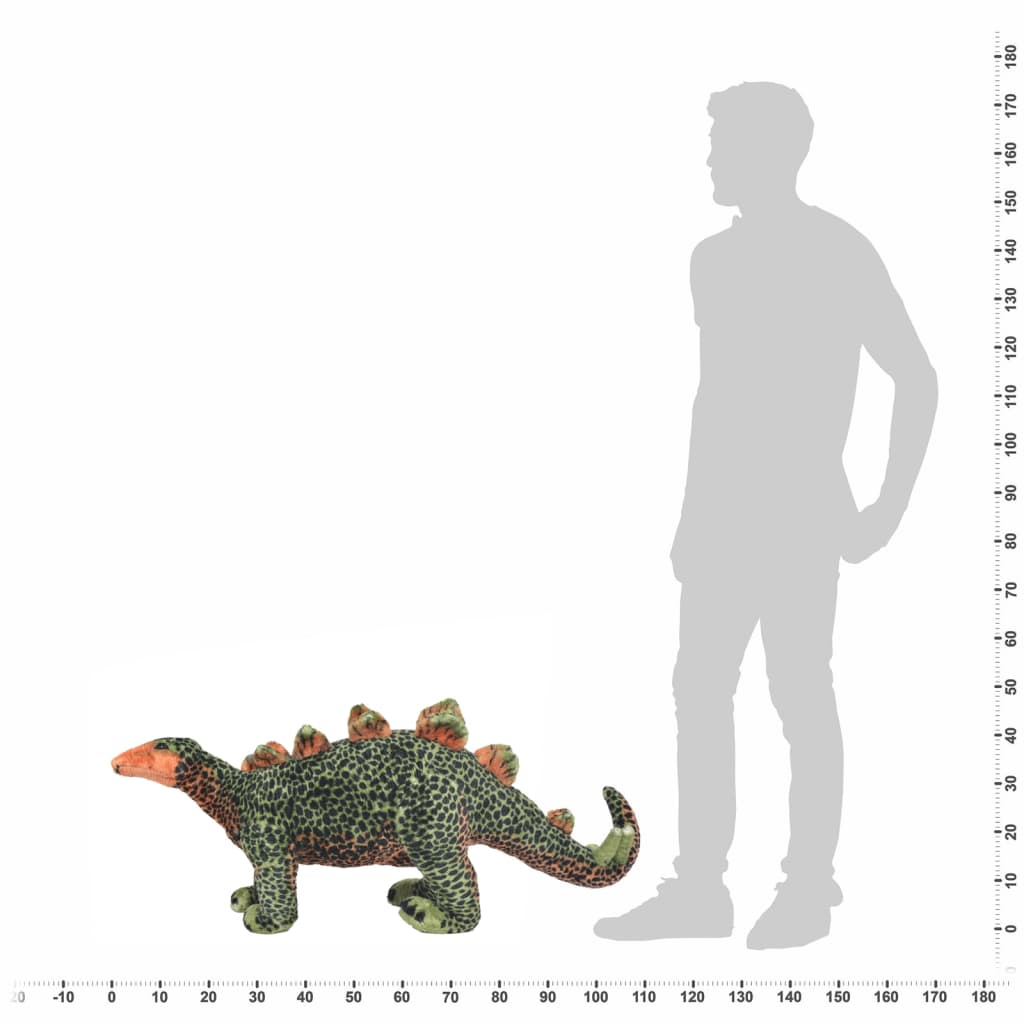 vidaXL Jucărie de pluș dinozaur Stegosaurus, verde și portocaliu XXL