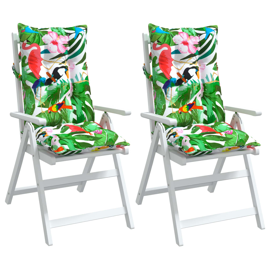vidaXL Perne de scaun spătar înalt, 2 buc., multicolor, textil oxford