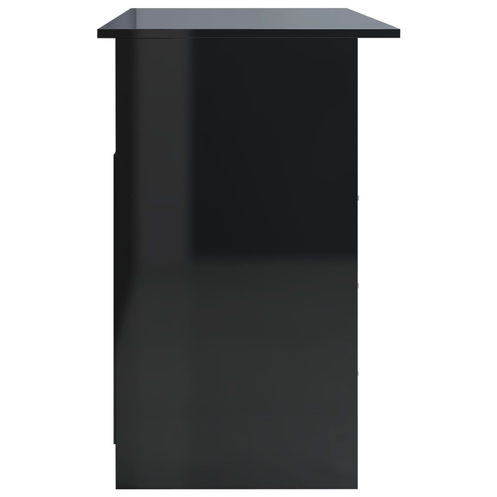 vidaXL Birou cu sertare, negru foarte lucios, 110 x 50 x 76 cm, PAL