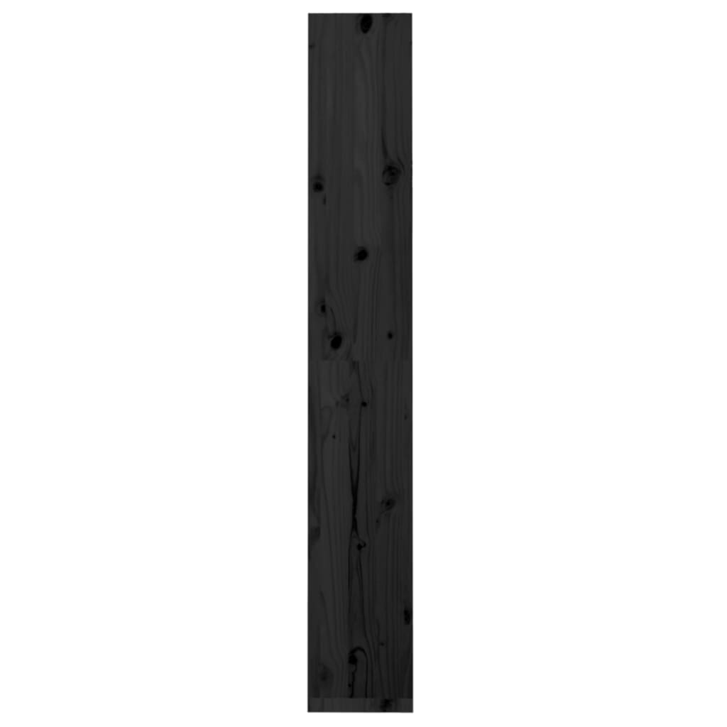 vidaXL Bibliotecă/Separator cameră negru 60x30x199,5 cm lemn masiv pin