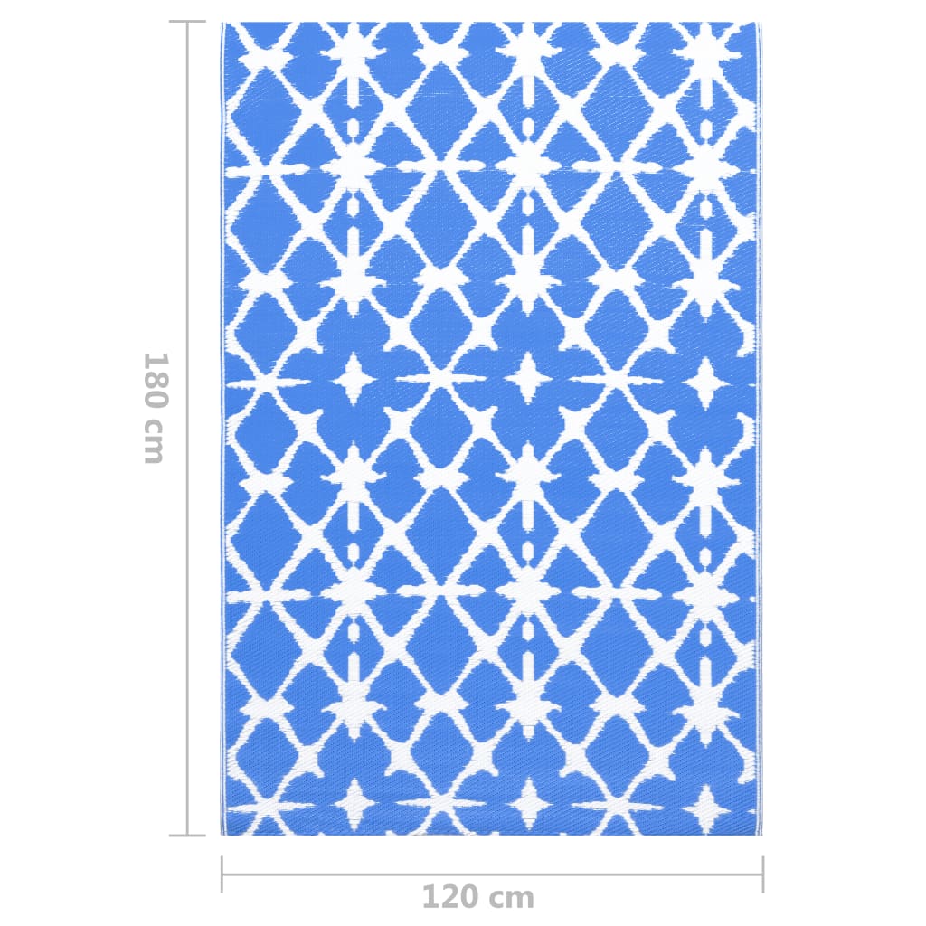 vidaXL Covor de exterior, albastru/alb, 120x180 cm, PP