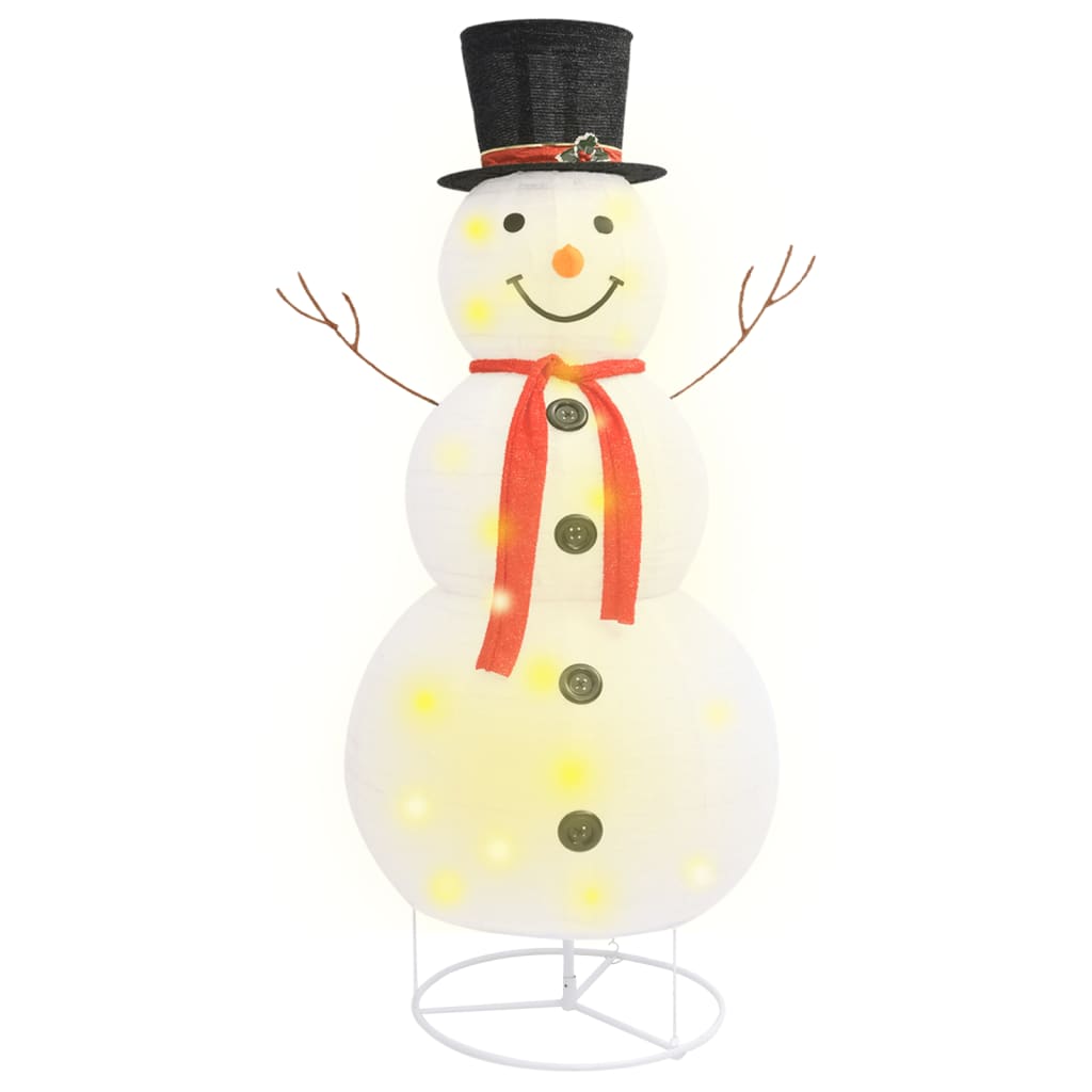 vidaXL Figurină decorativă Crăciun om zăpadă LED 180 cm țesătură lux