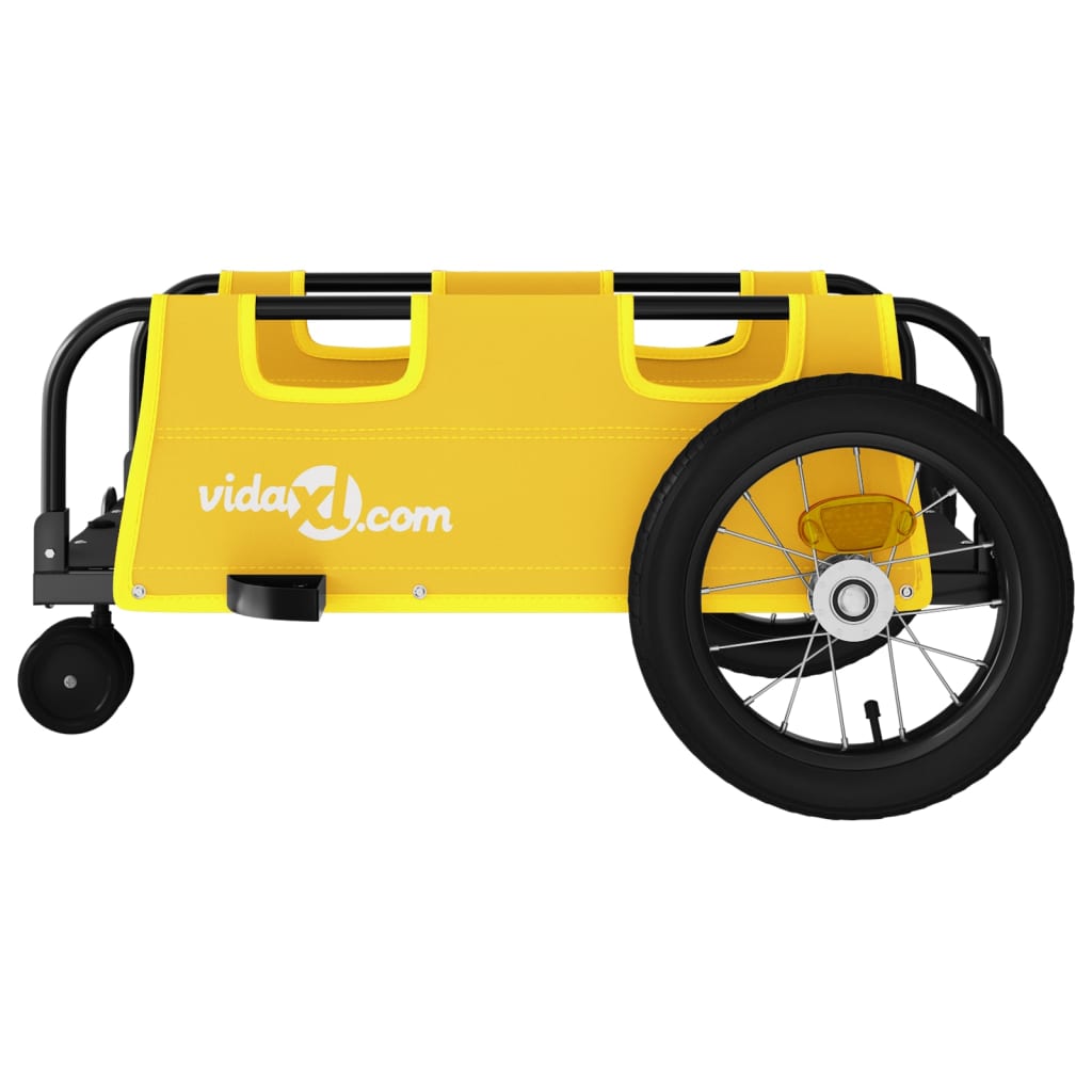 vidaXL Remorcă de bicicletă, galben, textil oxford și fier