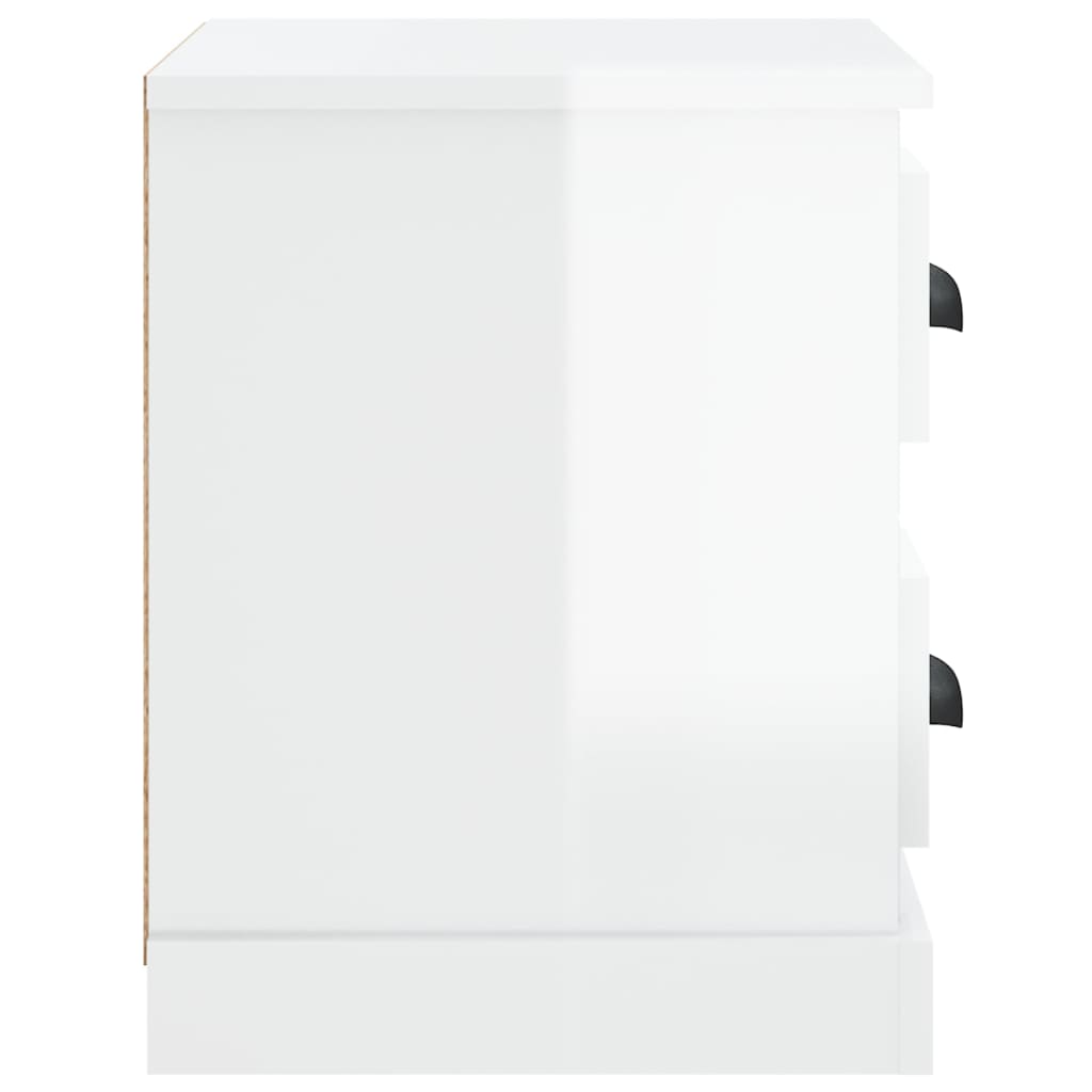 vidaXL Noptieră, alb extralucios, 60x35,5x45 cm