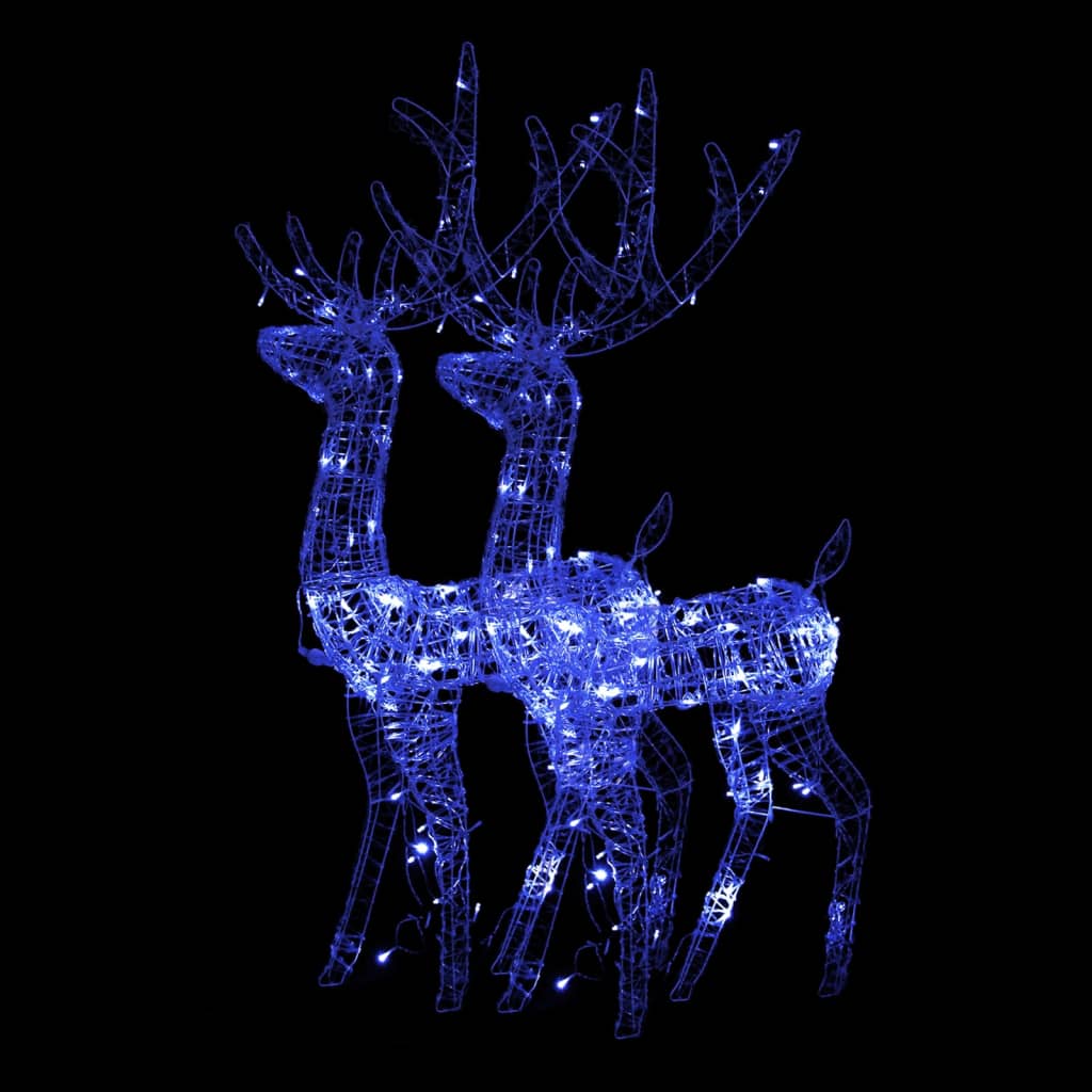 vidaXL Decorațiuni reni de Crăciun, 2 buc., albastru, 120 cm, acril