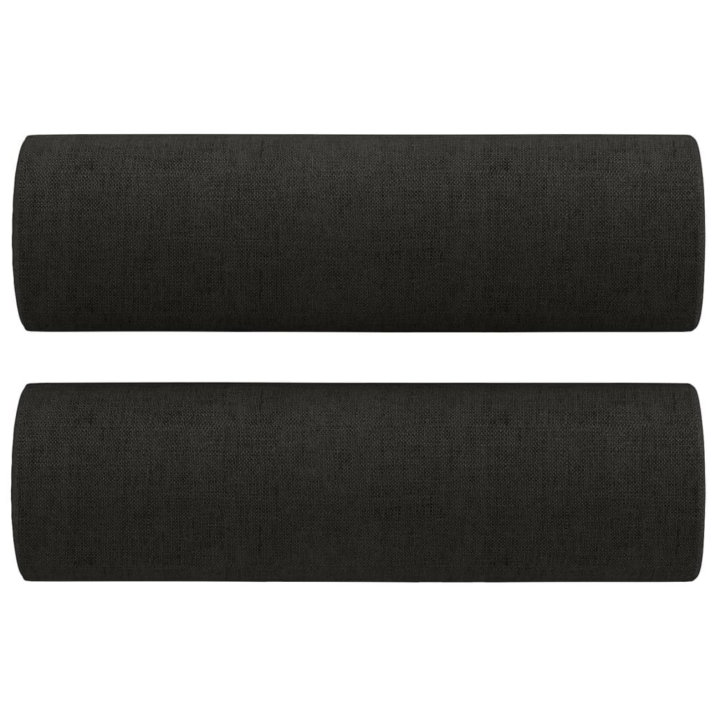 vidaXL Set de canapele cu perne, 4 piese, negru, material textil