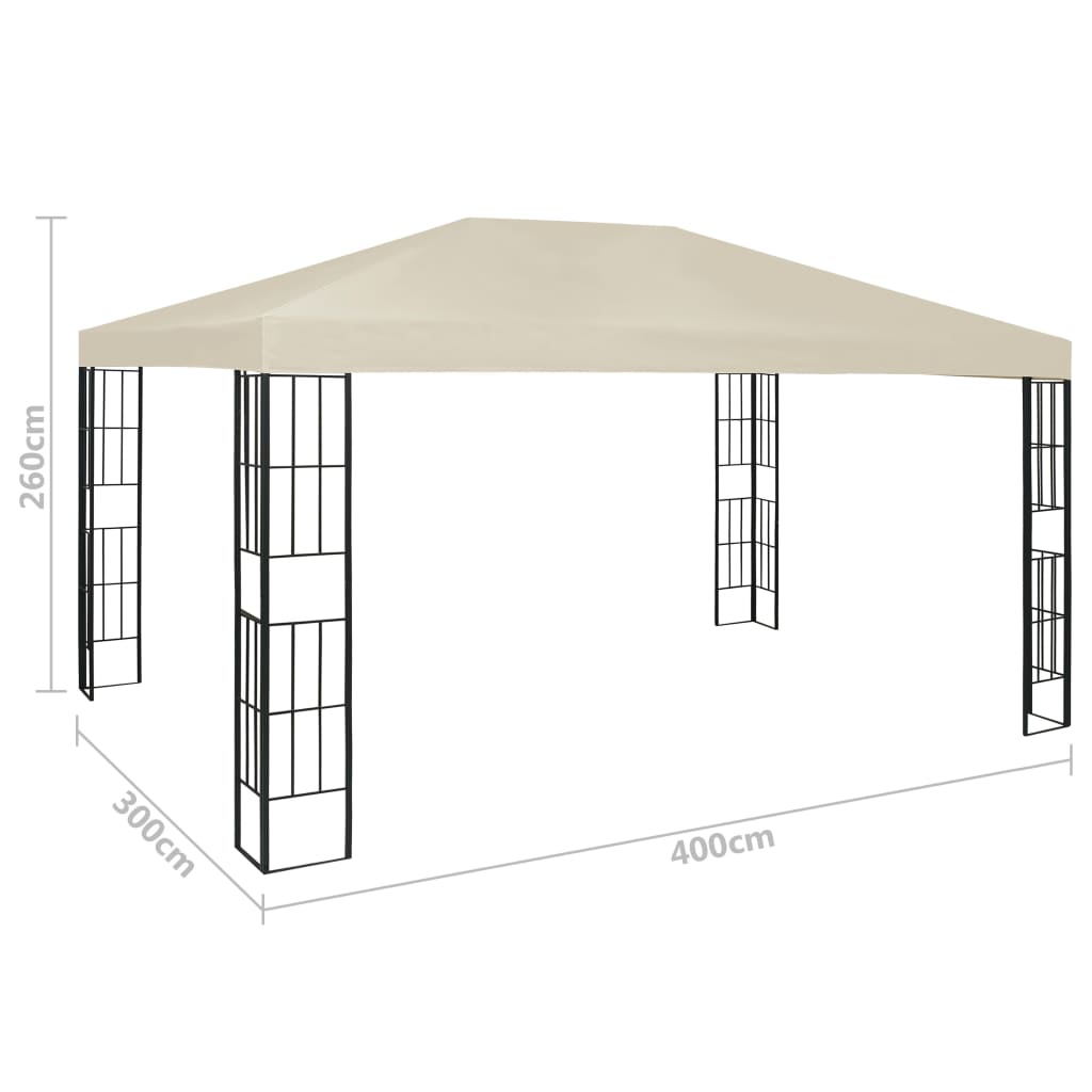 vidaXL Pavilion, crem, 3 x 4 m