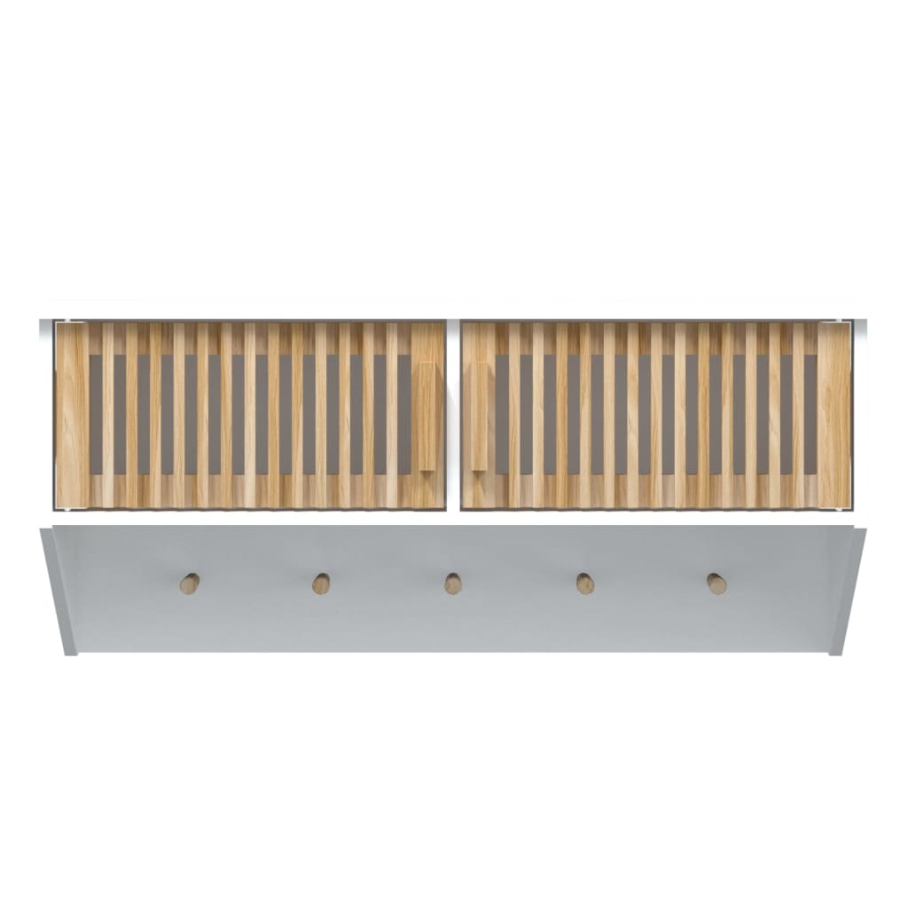 vidaXL Dulap de perete cu cârlige, alb, 80x24x35,5 cm, lemn prelucrat