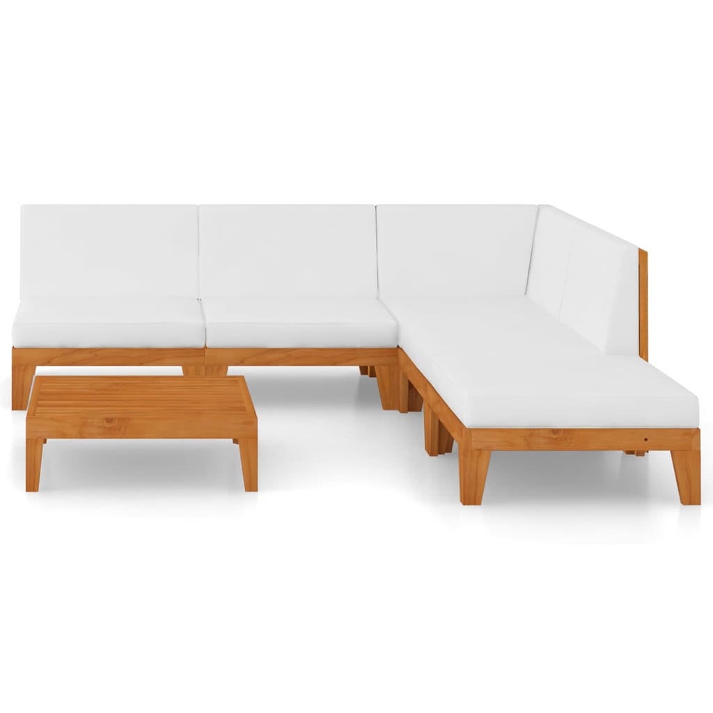 vidaXL Set mobilier de grădină cu perne, 6 piese, lemn masiv de acacia