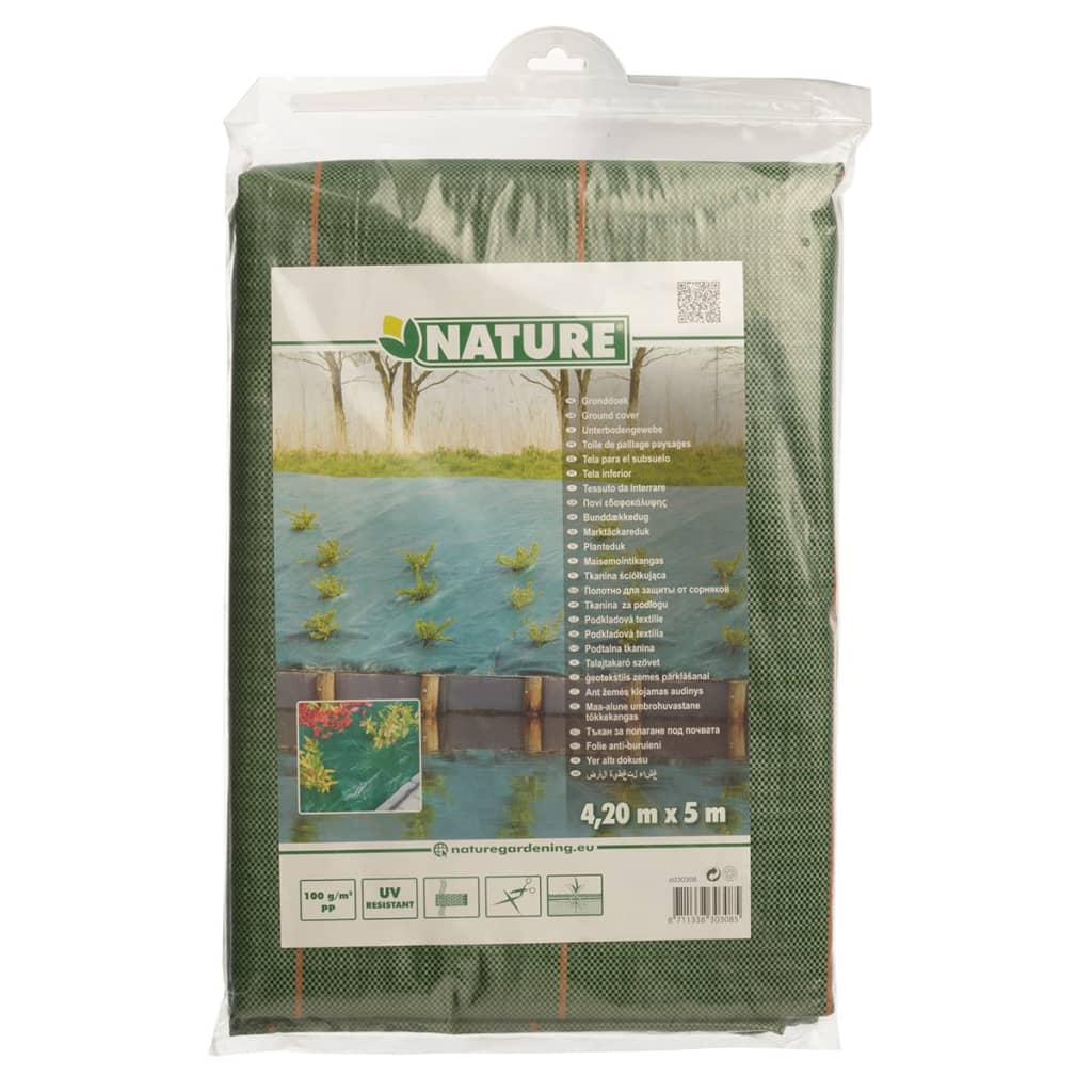 Nature Folie antiburuieni pentru sol, verde, 4,2x5 m