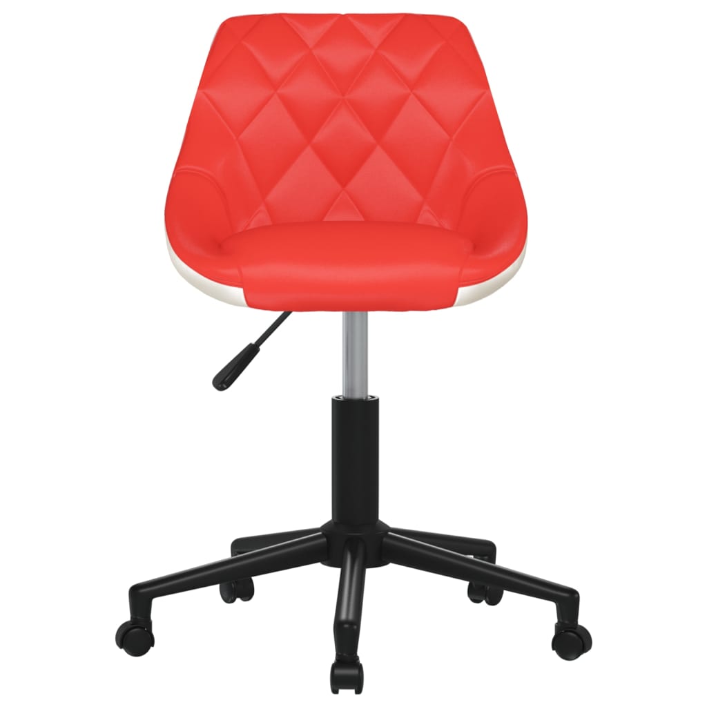 vidaXL Scaun de birou pivotant, roșu și alb, piele ecologică