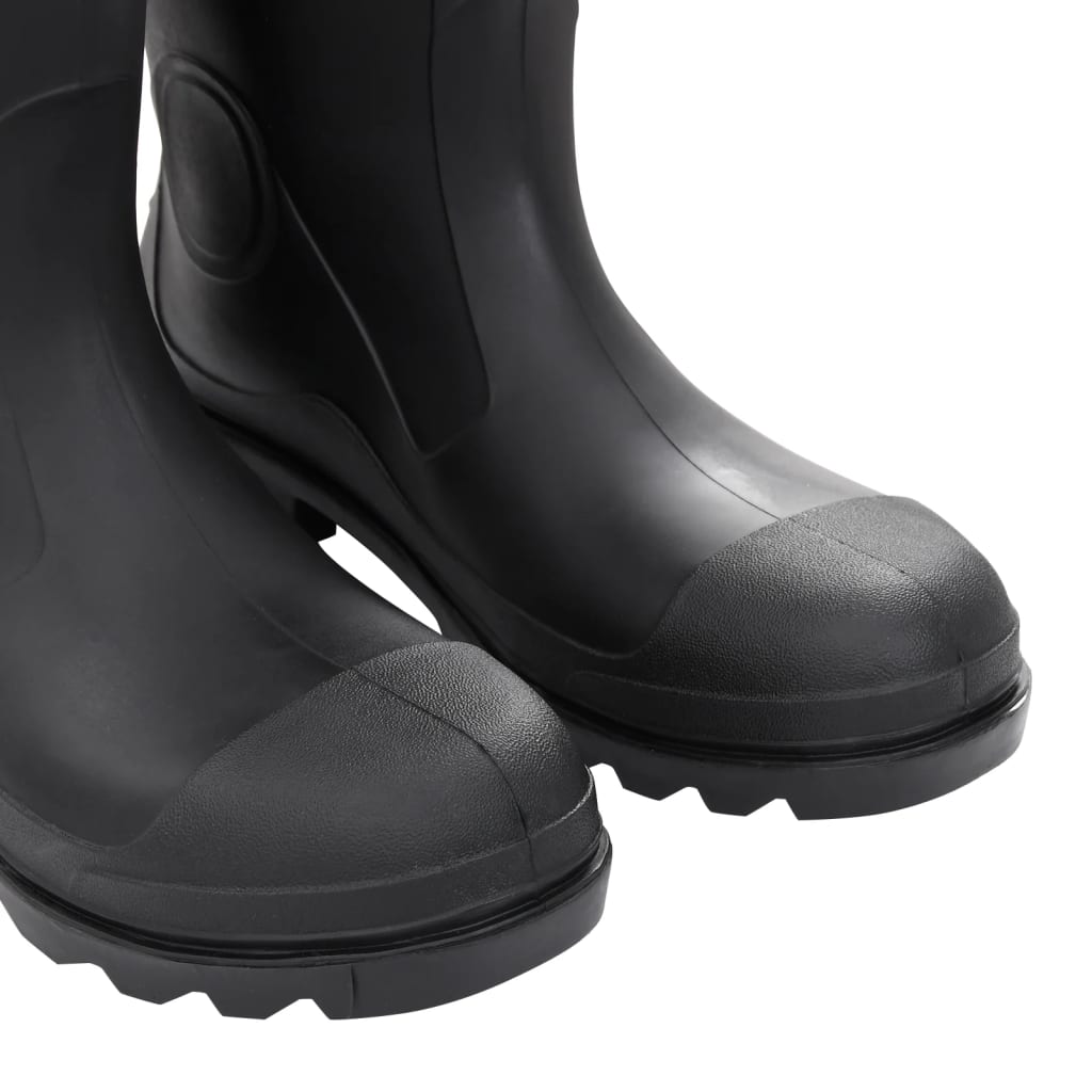 vidaXL Cizme de ploaie cu șosete detașabile, negru, mărime 44, PVC