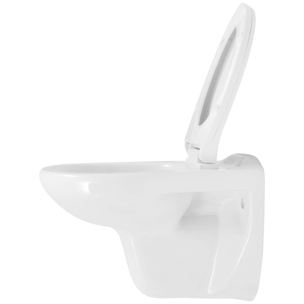 vidaXL Toaletă suspendată, cu colac silențios, ceramică, Alb WC