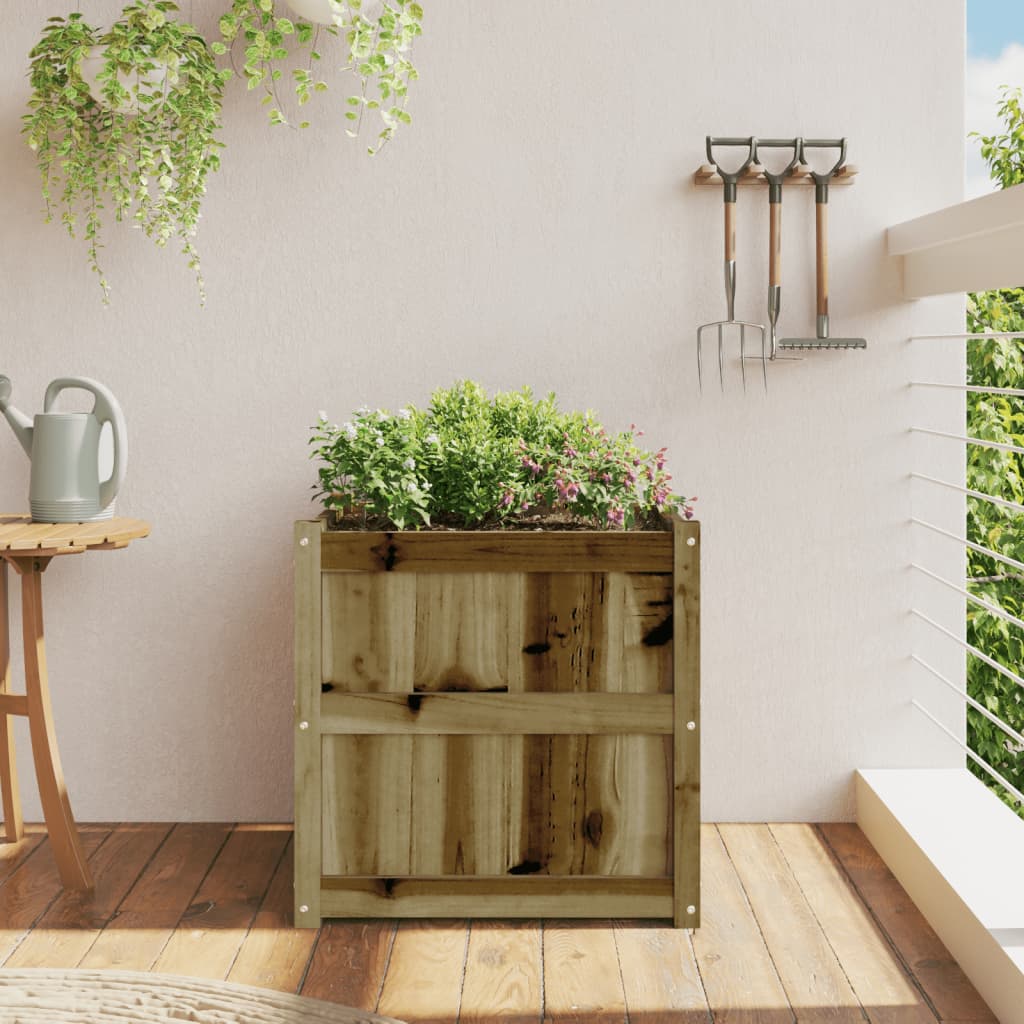 vidaXL Jardinieră de grădină, 60x60x60 cm, lemn de pin impregnat