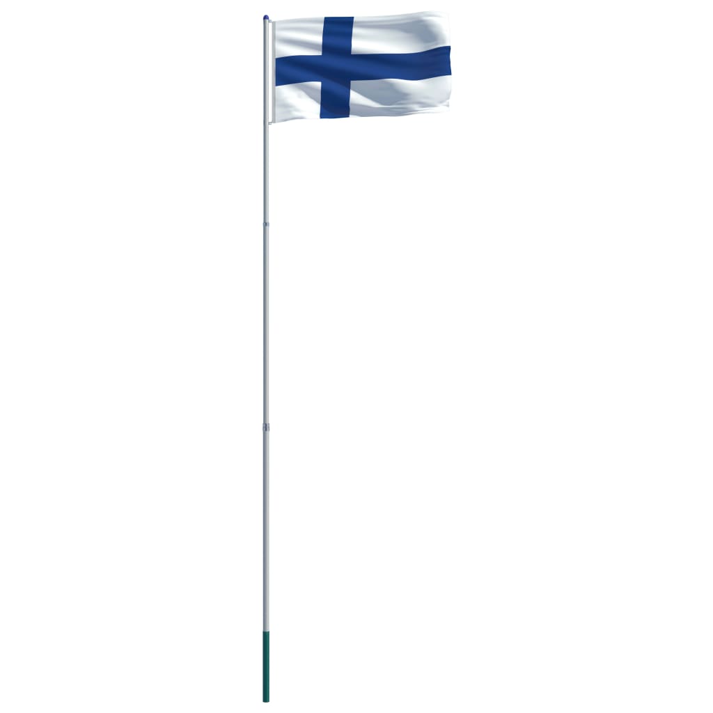 vidaXL Drapel Finlanda și stâlp din aluminiu, 6 m