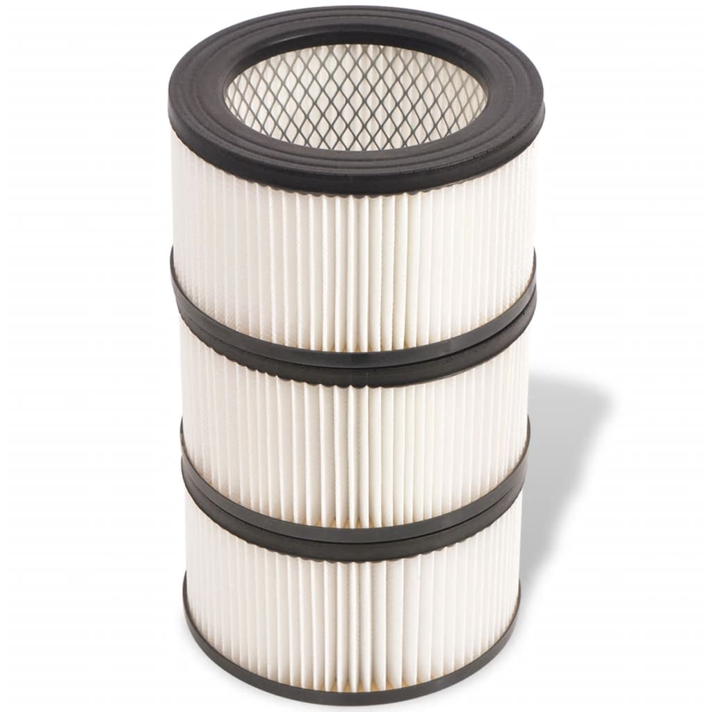 vidaXL Filtre HEPA pentru aspirator cenușă, 3 buc., alb și negru