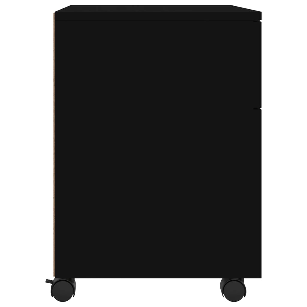 vidaXL Dulap dosare cu roți, negru, 45x38x54 cm, lemn prelucrat