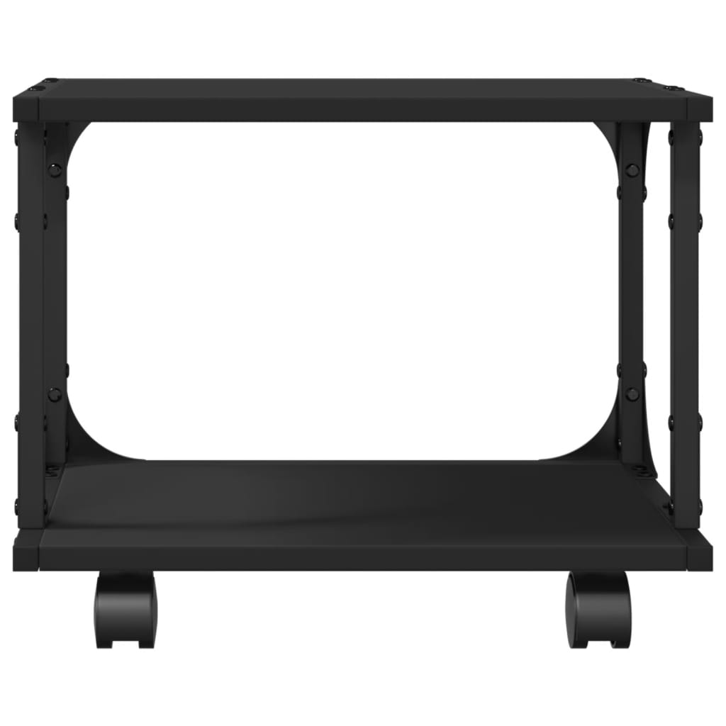vidaXL Suport imprimantă 2 niveluri negru 41x28x33,5 cm lemn prelucrat